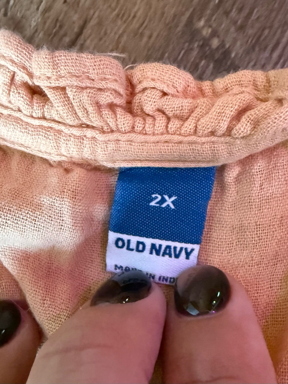 Old Navy Peach Ruffle-Neck Mini Dress - Picture 2 of 2